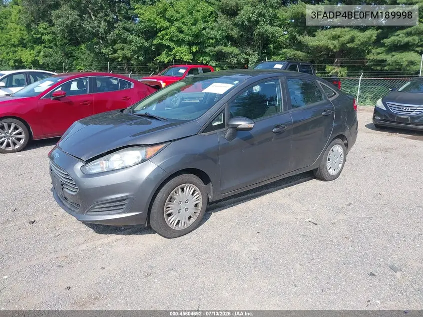 2015 Ford Fiesta Se VIN: 3FADP4BE0FM189998 Lot: 45604692