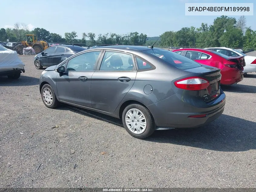 2015 Ford Fiesta Se VIN: 3FADP4BE0FM189998 Lot: 45604692