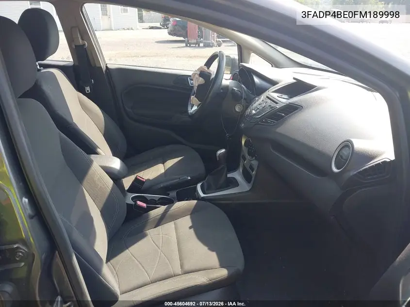2015 Ford Fiesta Se VIN: 3FADP4BE0FM189998 Lot: 45604692