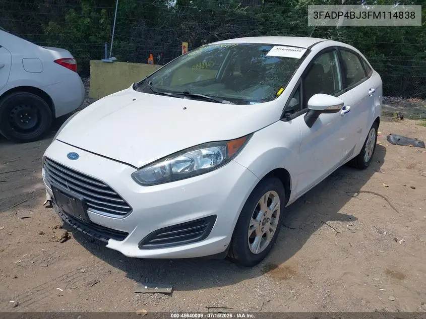 2015 Ford Fiesta Se VIN: 3FADP4BJ3FM114838 Lot: 45640009