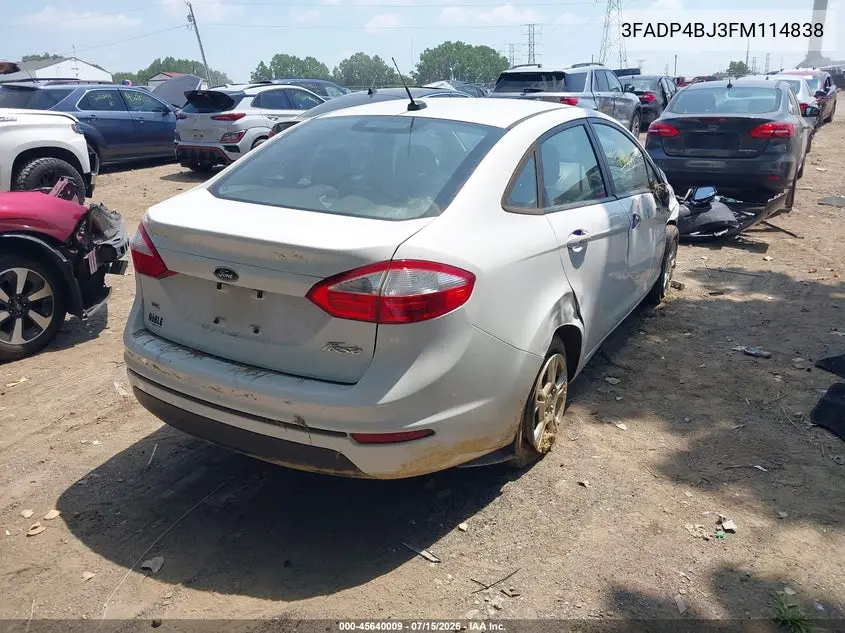 2015 Ford Fiesta Se VIN: 3FADP4BJ3FM114838 Lot: 45640009