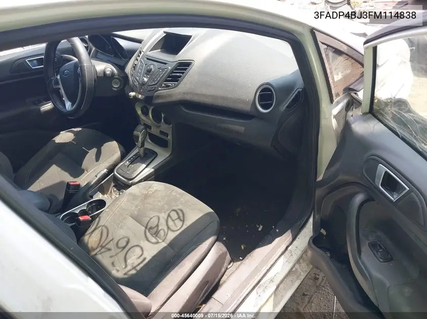 2015 Ford Fiesta Se VIN: 3FADP4BJ3FM114838 Lot: 45640009