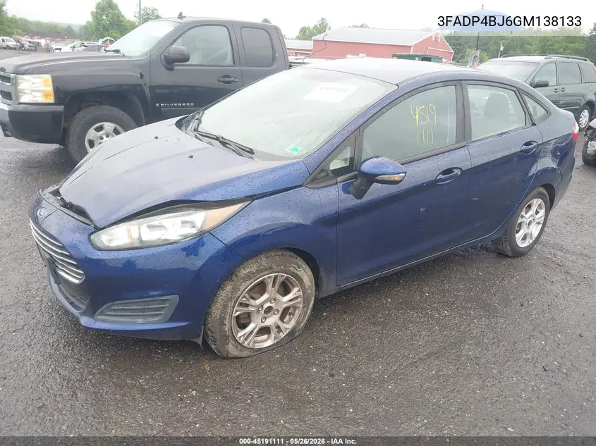 2016 Ford Fiesta Se VIN: 3FADP4BJ6GM138133 Lot: 45191111