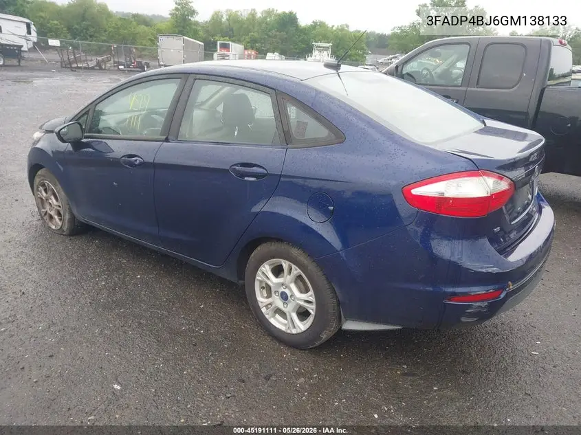 2016 Ford Fiesta Se VIN: 3FADP4BJ6GM138133 Lot: 45191111