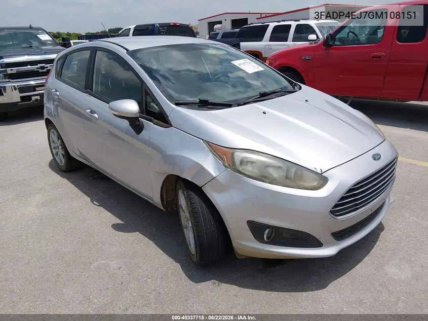 2016 Ford Fiesta Se VIN: 3FADP4EJ7GM108151 Lot: 45337715