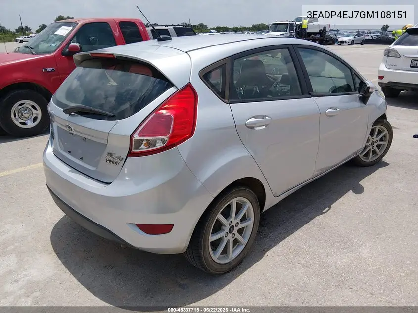 2016 Ford Fiesta Se VIN: 3FADP4EJ7GM108151 Lot: 45337715