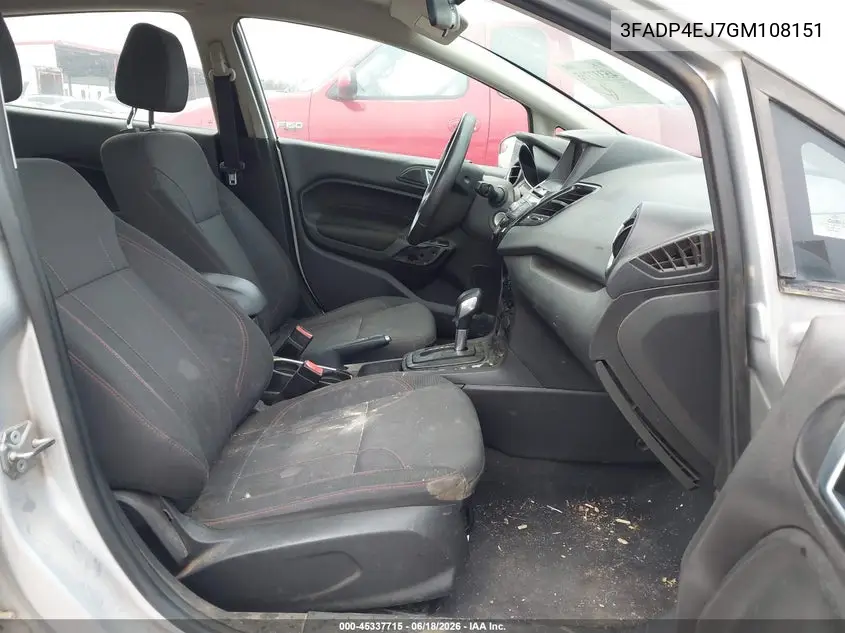 2016 Ford Fiesta Se VIN: 3FADP4EJ7GM108151 Lot: 45337715