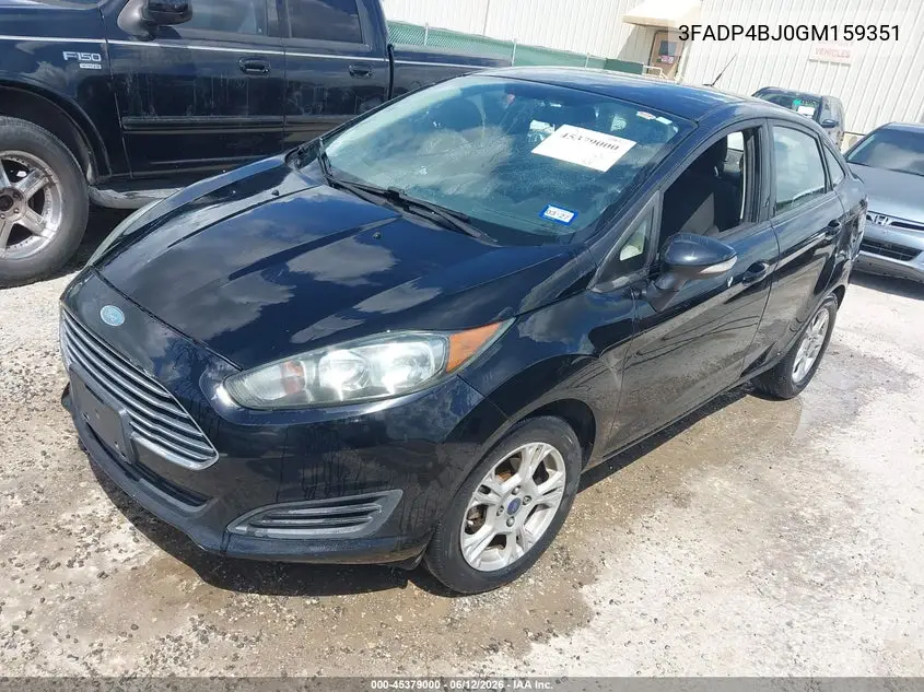 2016 Ford Fiesta Se VIN: 3FADP4BJ0GM159351 Lot: 45379000