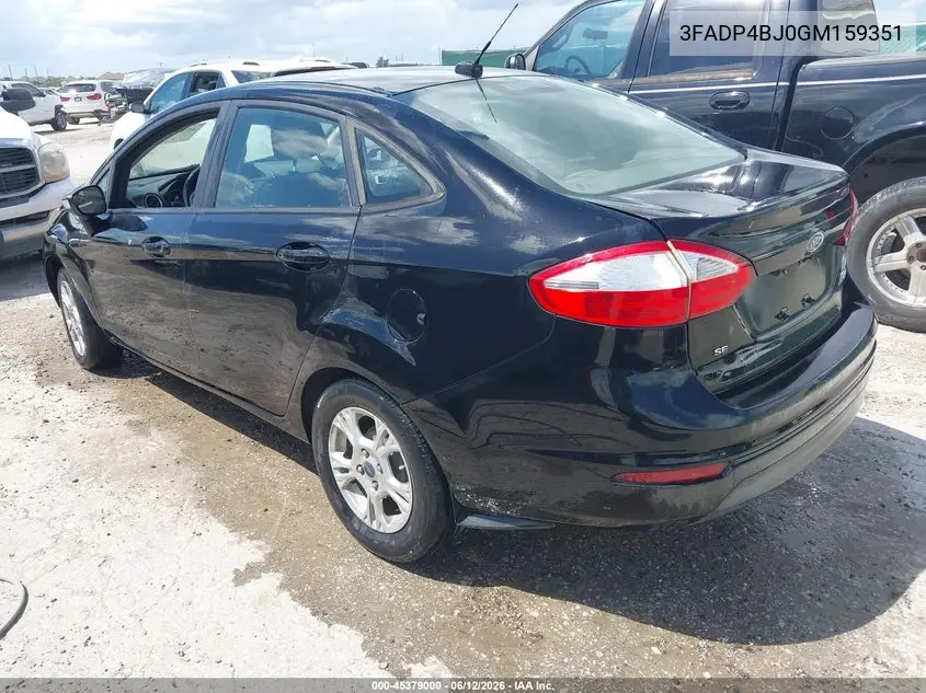 2016 Ford Fiesta Se VIN: 3FADP4BJ0GM159351 Lot: 45379000