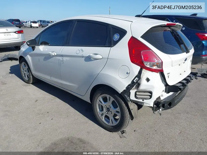 2016 Ford Fiesta Se VIN: 3FADP4EJ7GM205236 Lot: 45516250