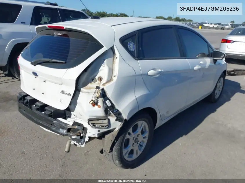 2016 Ford Fiesta Se VIN: 3FADP4EJ7GM205236 Lot: 45516250