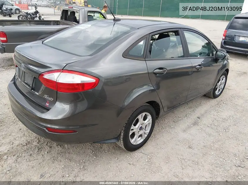 2016 Ford Fiesta Se VIN: 3FADP4BJ2GM193095 Lot: 45561443