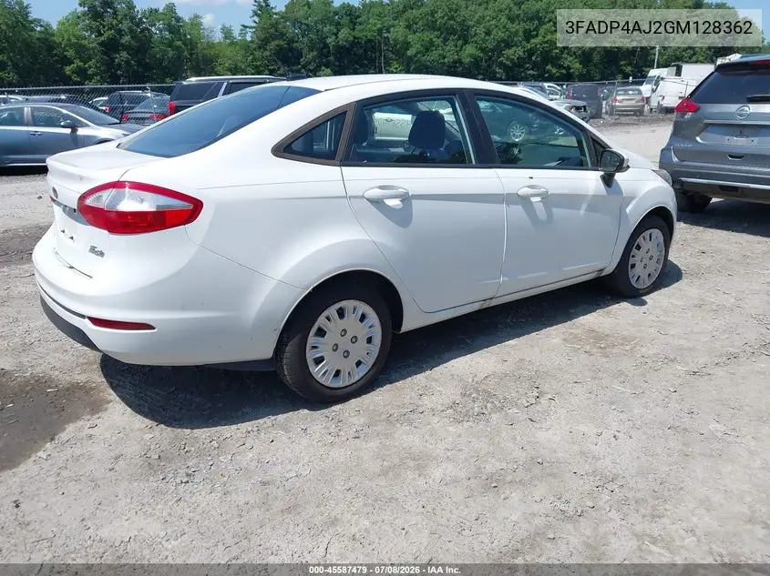 2016 Ford Fiesta S VIN: 3FADP4AJ2GM128362 Lot: 45587479