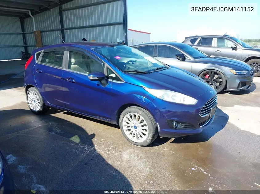 2016 Ford Fiesta Titanium VIN: 3FADP4FJ0GM141152 Lot: 45592814