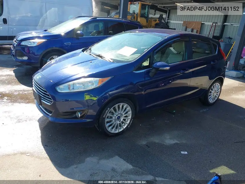 2016 Ford Fiesta Titanium VIN: 3FADP4FJ0GM141152 Lot: 45592814
