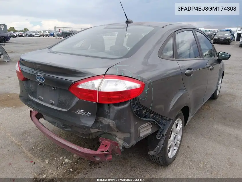 2016 Ford Fiesta Se VIN: 3FADP4BJ8GM174308 Lot: 45612326