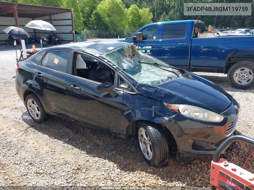 2016 Ford Fiesta Se VIN: 3FADP4BJ8GM119759 Lot: 45621427
