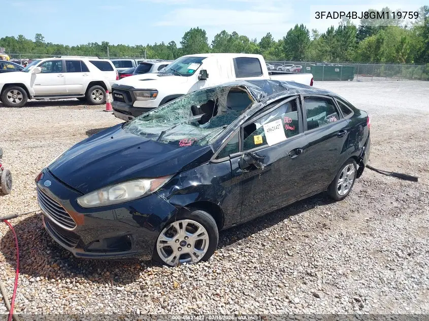 2016 Ford Fiesta Se VIN: 3FADP4BJ8GM119759 Lot: 45621427