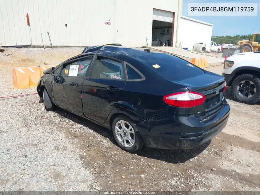 2016 Ford Fiesta Se VIN: 3FADP4BJ8GM119759 Lot: 45621427