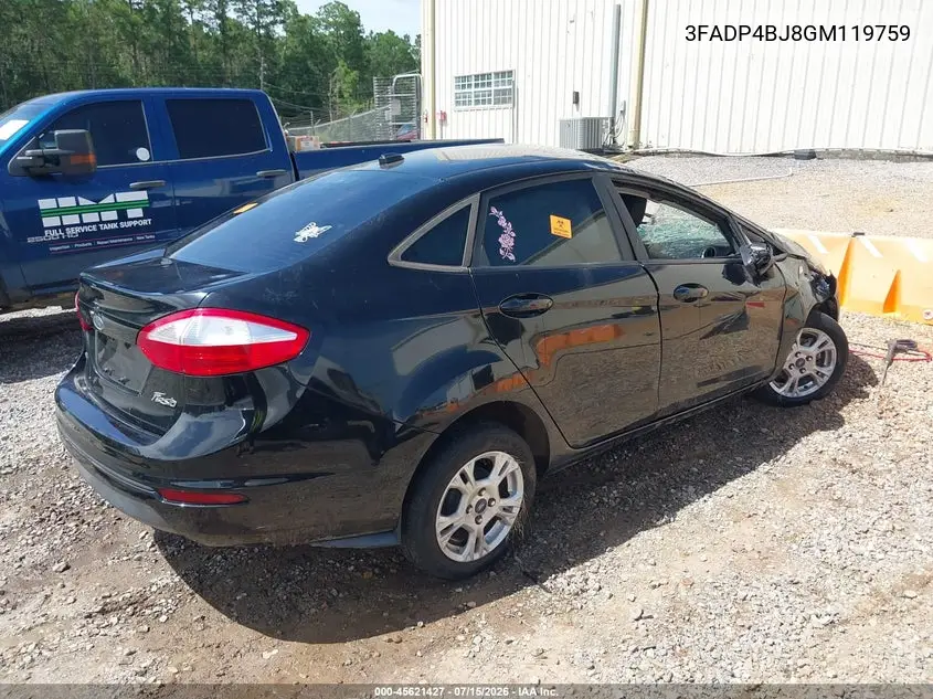 2016 Ford Fiesta Se VIN: 3FADP4BJ8GM119759 Lot: 45621427