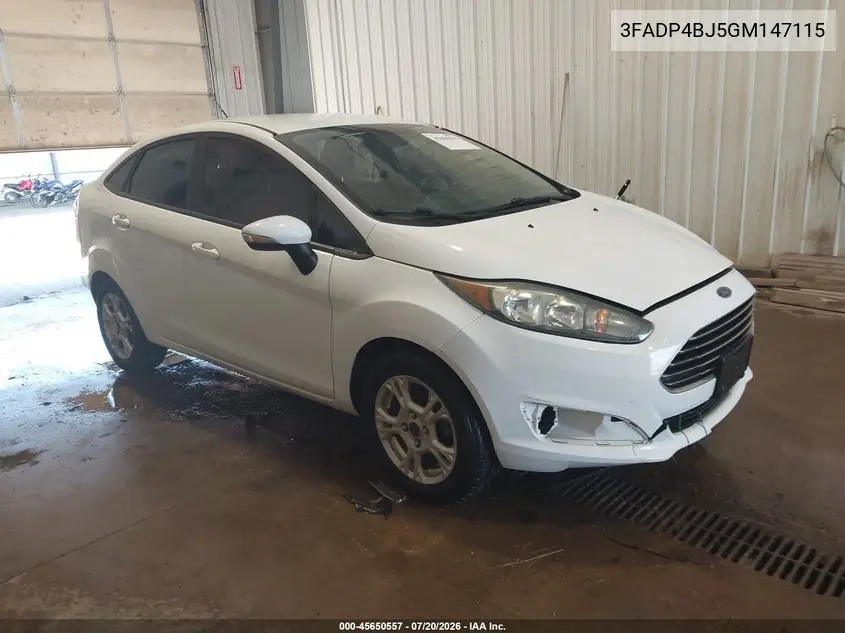 2016 Ford Fiesta Se VIN: 3FADP4BJ5GM147115 Lot: 45650557