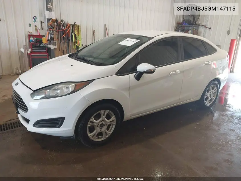 2016 Ford Fiesta Se VIN: 3FADP4BJ5GM147115 Lot: 45650557