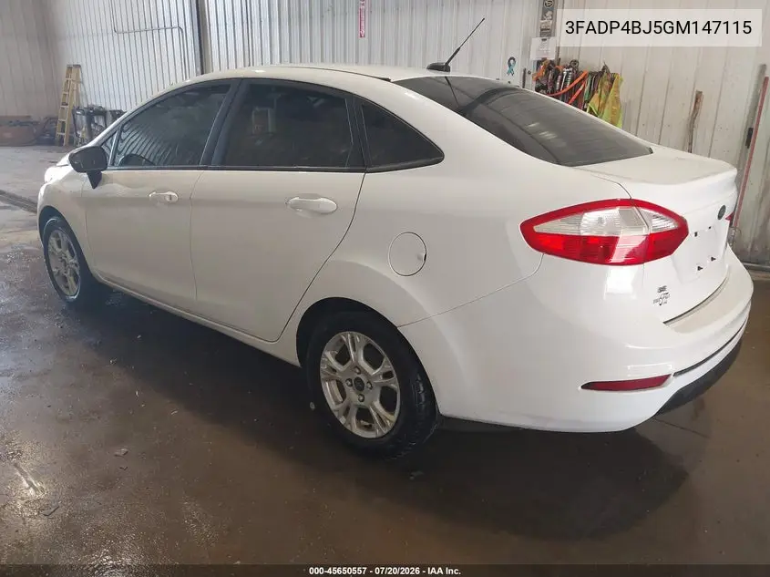 2016 Ford Fiesta Se VIN: 3FADP4BJ5GM147115 Lot: 45650557