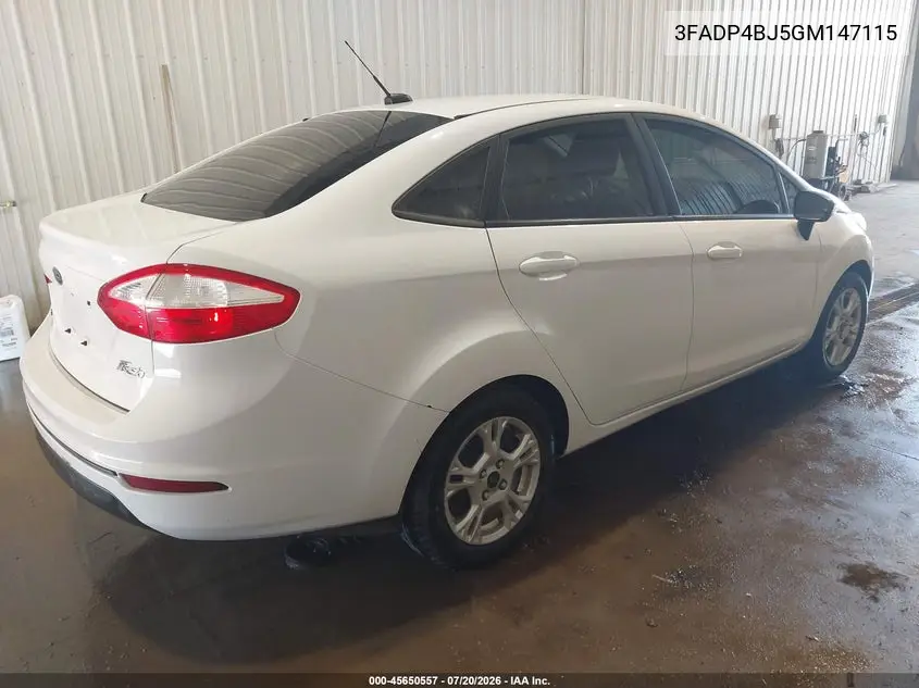 2016 Ford Fiesta Se VIN: 3FADP4BJ5GM147115 Lot: 45650557