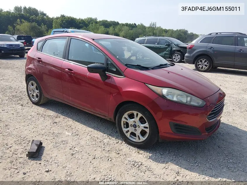 2016 Ford Fiesta Se VIN: 3FADP4EJ6GM155011 Lot: 45655367