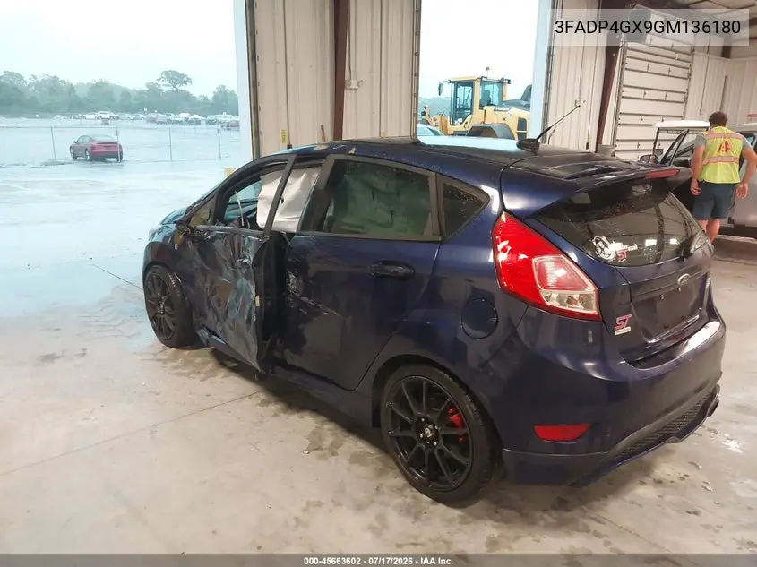 2016 Ford Fiesta St VIN: 3FADP4GX9GM136180 Lot: 45663602