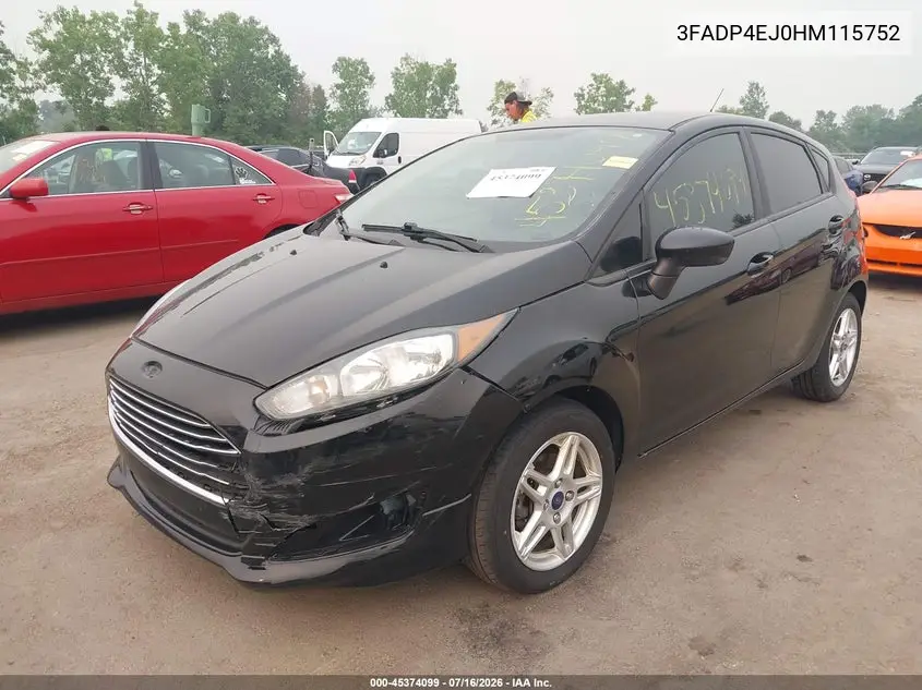 2017 Ford Fiesta Se VIN: 3FADP4EJ0HM115752 Lot: 45374099