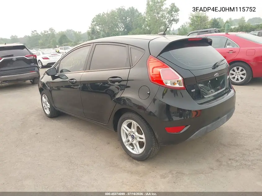 2017 Ford Fiesta Se VIN: 3FADP4EJ0HM115752 Lot: 45374099