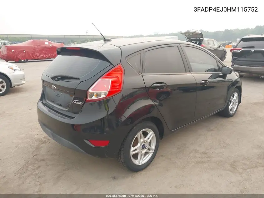 2017 Ford Fiesta Se VIN: 3FADP4EJ0HM115752 Lot: 45374099