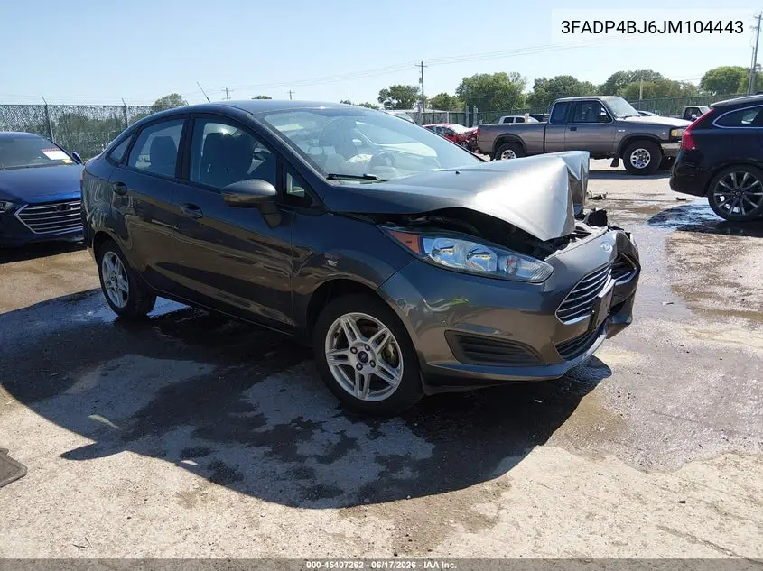 2018 Ford Fiesta Se VIN: 3FADP4BJ6JM104443 Lot: 45407262
