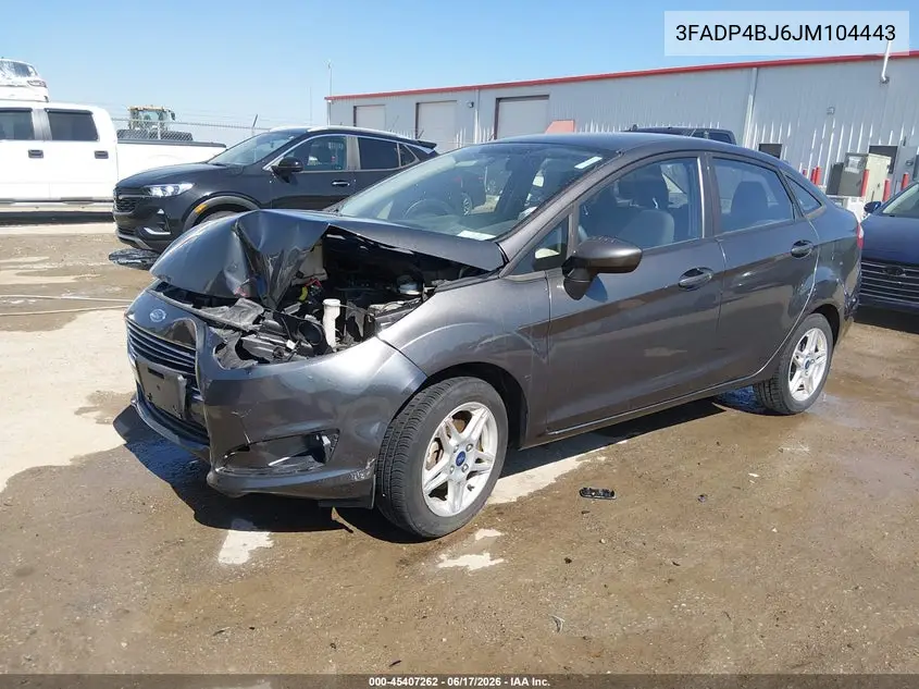 2018 Ford Fiesta Se VIN: 3FADP4BJ6JM104443 Lot: 45407262