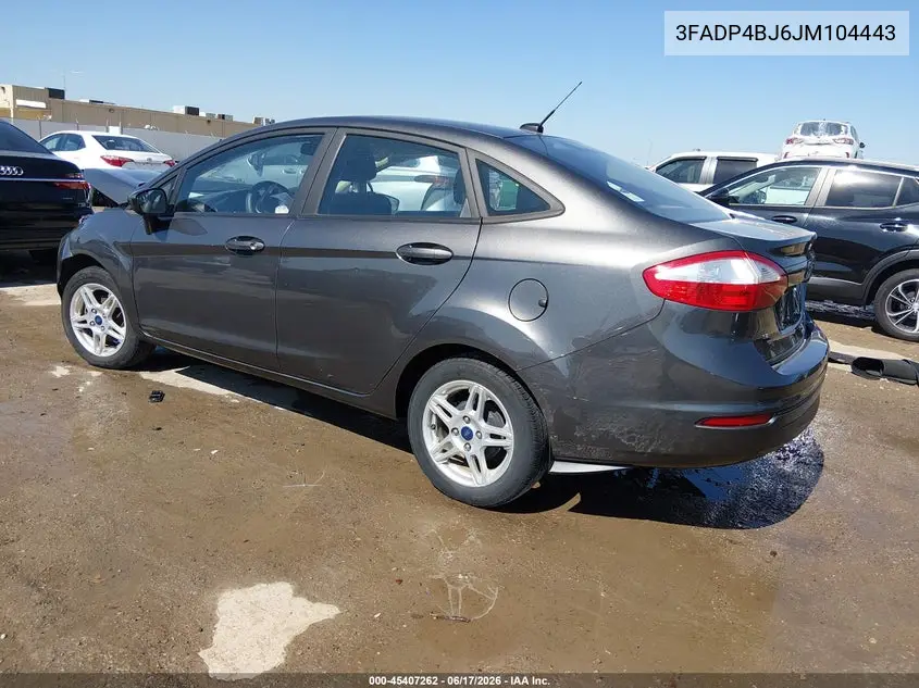 2018 Ford Fiesta Se VIN: 3FADP4BJ6JM104443 Lot: 45407262