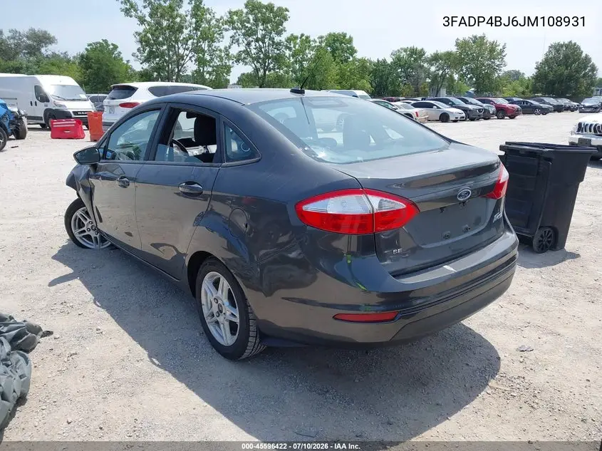 2018 Ford Fiesta Se VIN: 3FADP4BJ6JM108931 Lot: 45596422