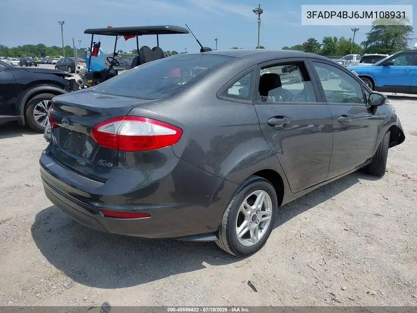 2018 Ford Fiesta Se VIN: 3FADP4BJ6JM108931 Lot: 45596422