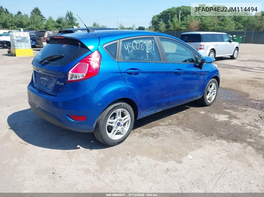 2018 Ford Fiesta Se VIN: 3FADP4EJ2JM114494 Lot: 45608557