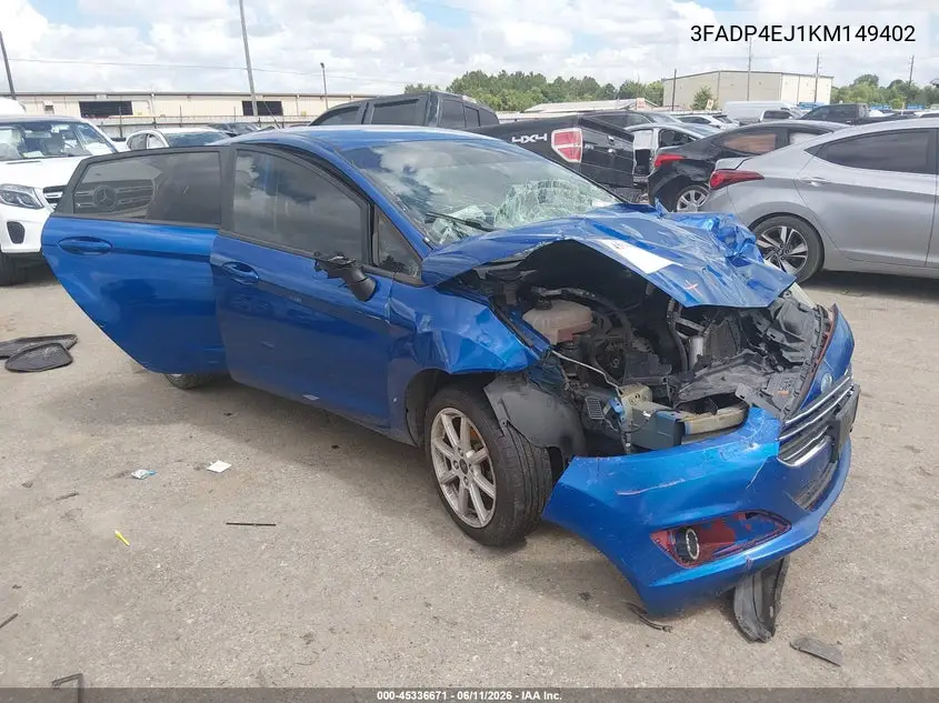 2019 Ford Fiesta Se VIN: 3FADP4EJ1KM149402 Lot: 45336671