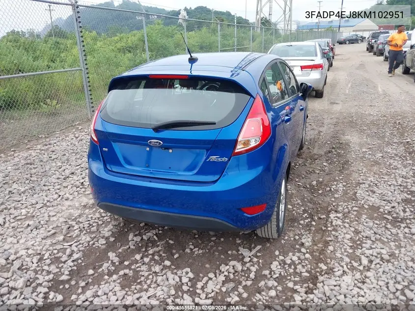 2019 Ford Fiesta Se VIN: 3FADP4EJ8KM102951 Lot: 45555821