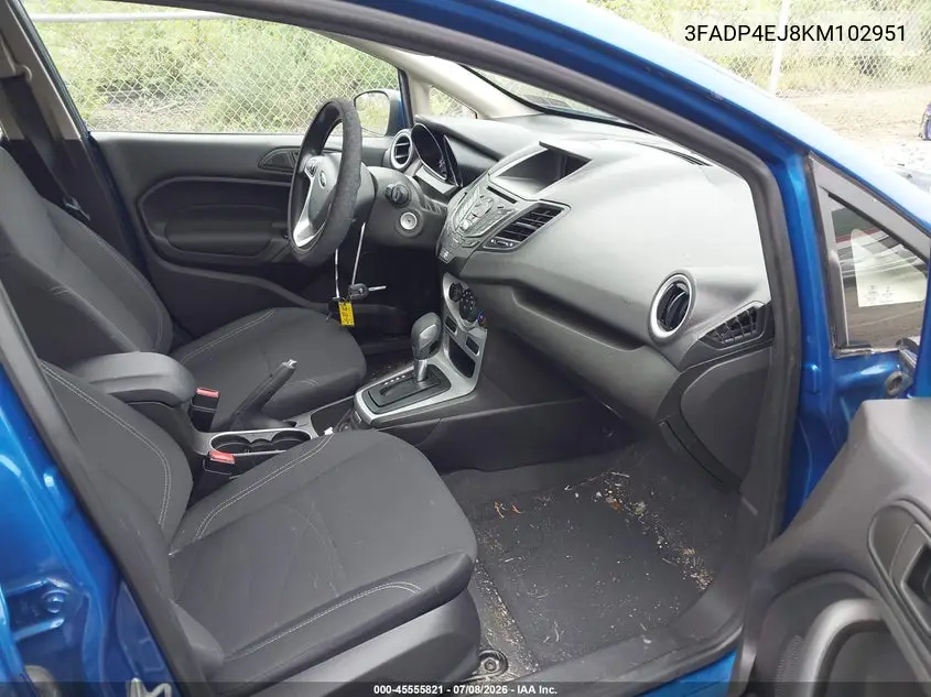 2019 Ford Fiesta Se VIN: 3FADP4EJ8KM102951 Lot: 45555821