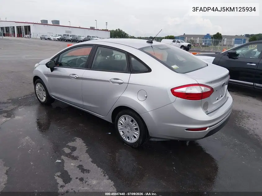 2019 Ford Fiesta S VIN: 3FADP4AJ5KM125934 Lot: 45587448