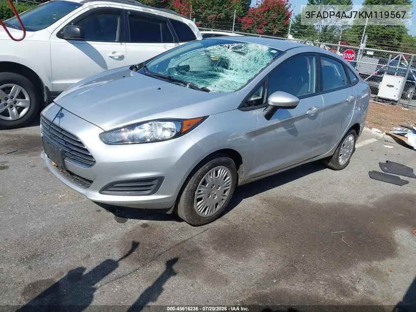 2019 Ford Fiesta S VIN: 3FADP4AJ7KM119567 Lot: 45616236