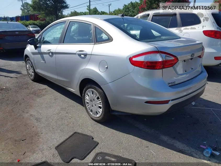 2019 Ford Fiesta S VIN: 3FADP4AJ7KM119567 Lot: 45616236
