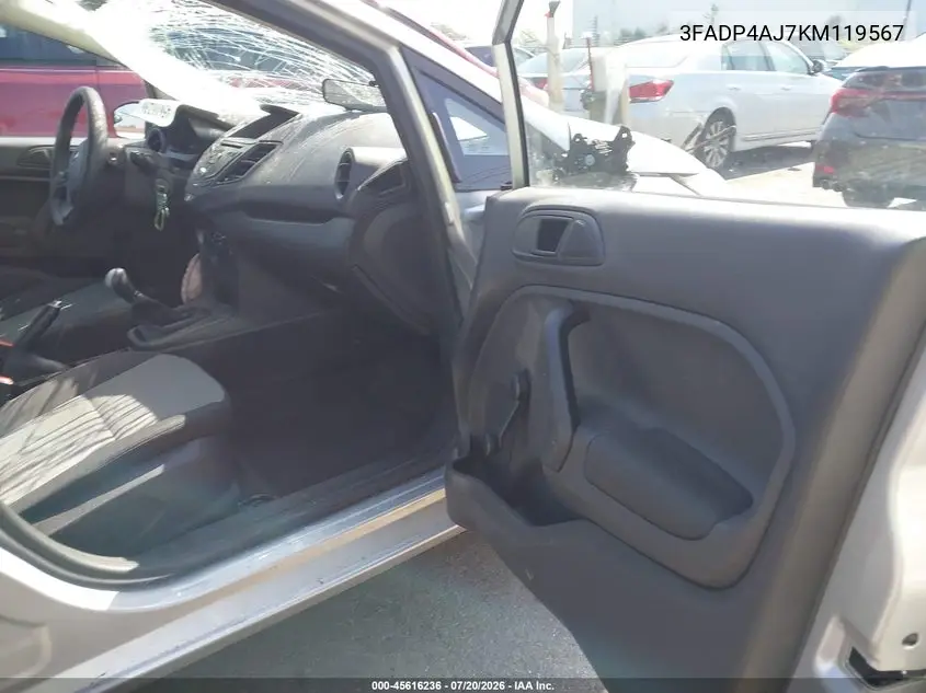 2019 Ford Fiesta S VIN: 3FADP4AJ7KM119567 Lot: 45616236