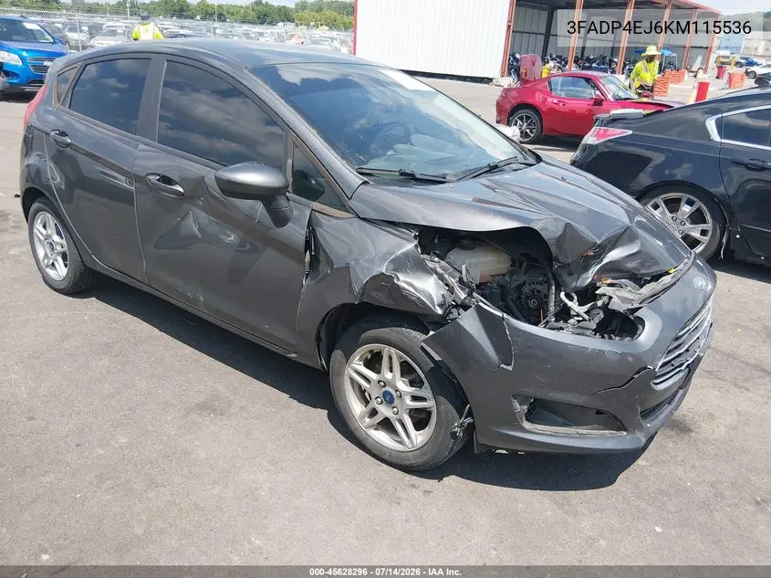 2019 Ford Fiesta Se VIN: 3FADP4EJ6KM115536 Lot: 45628296