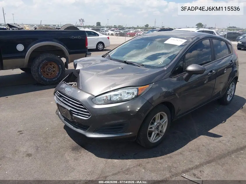 2019 Ford Fiesta Se VIN: 3FADP4EJ6KM115536 Lot: 45628296