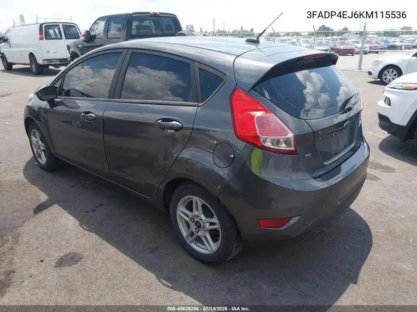 2019 Ford Fiesta Se VIN: 3FADP4EJ6KM115536 Lot: 45628296