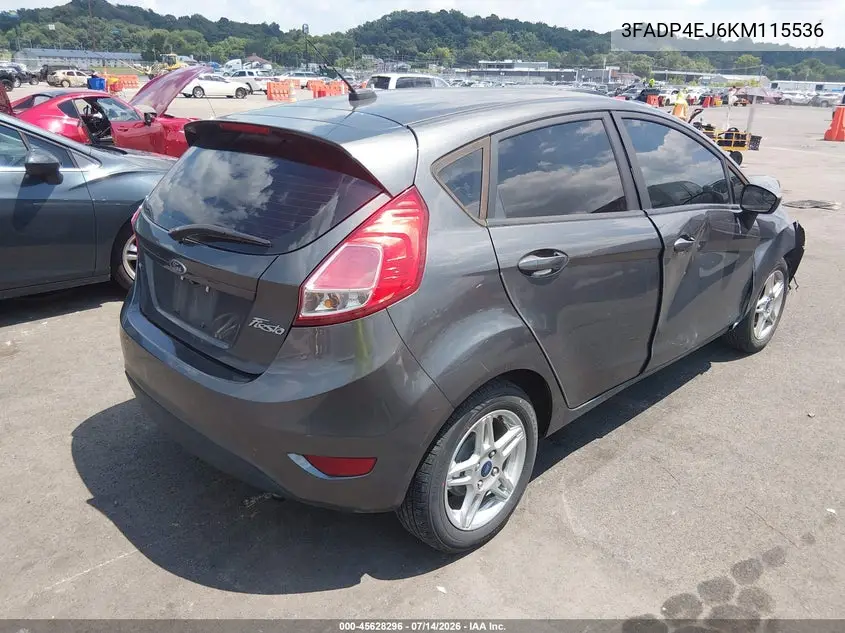 2019 Ford Fiesta Se VIN: 3FADP4EJ6KM115536 Lot: 45628296